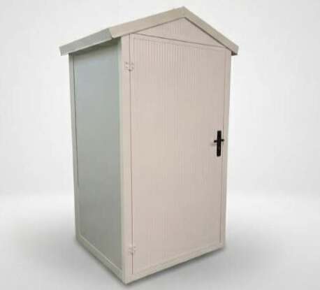 Kleiner maßgefertigter Gartenlagerschrank von TJ Steel für Technik, Zubehör oder Solarspeicher